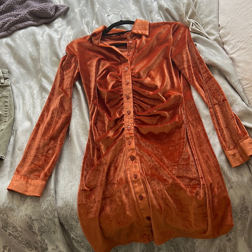Velvet orange dress